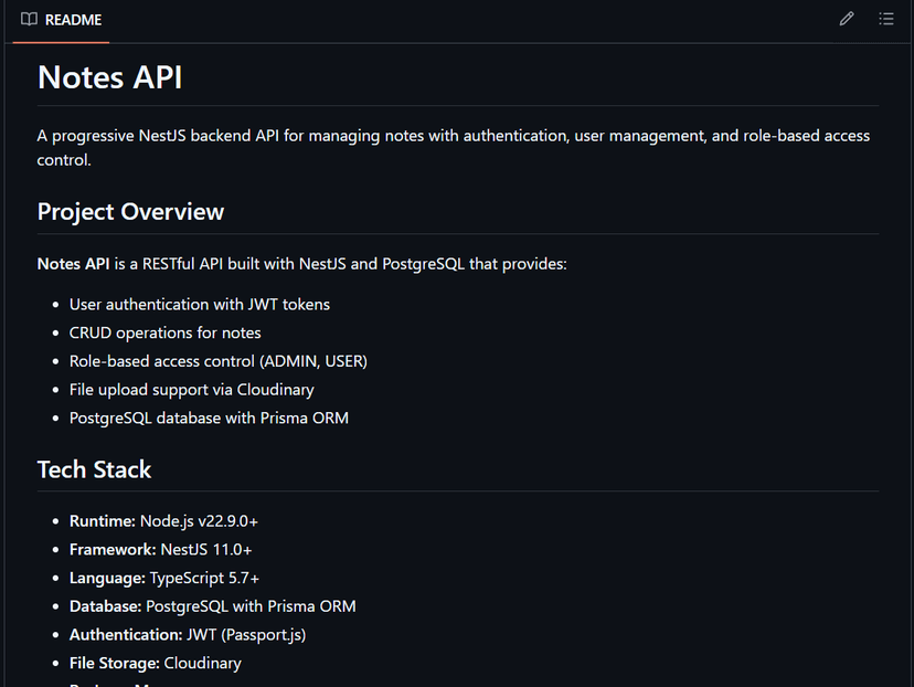 Notes API - Backend System